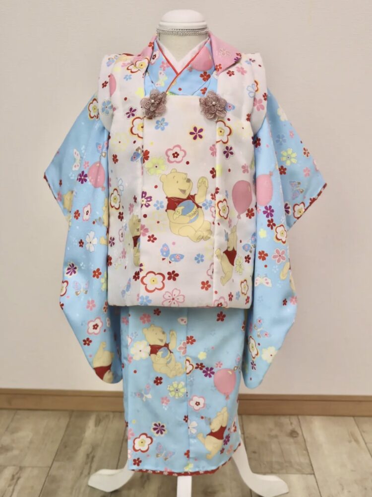 ぺんこ　3才　七五三　ディズニー　プーさん着物セット 三歳着物 「プーさん」 | COCON NIKKO